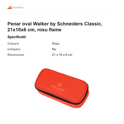 Penar oval Walker by Schneiders Classic, 21x10x6 cm, rosu flame [2]