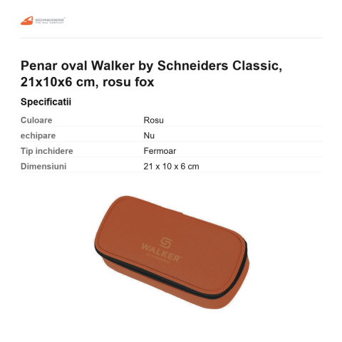 Penar oval Walker by Schneiders Classic, 21x10x6 cm, rosu fox [2]