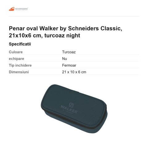 Penar oval Walker by Schneiders Classic, 21x10x6 cm, turcoaz night [2]