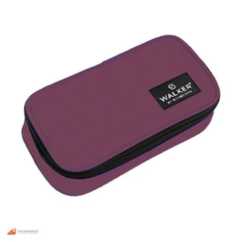 Penare - Penar oval Walker by Schneiders Theo din piele ecologica, 21x10x6 cm, violet burgundy