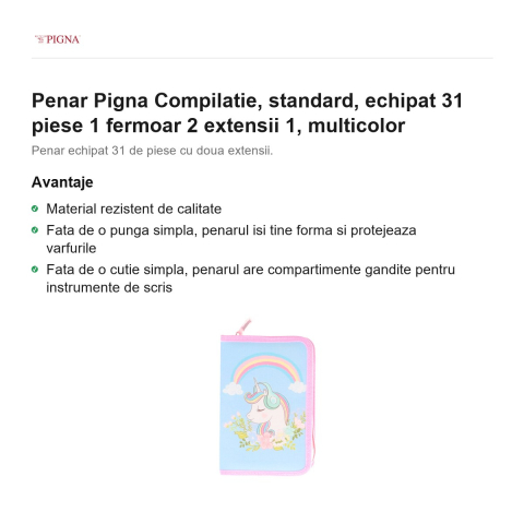 Penar Pigna Compilatie, echipat 31 piese 1 fermoar 2 extensii 1, multicolor [1]
