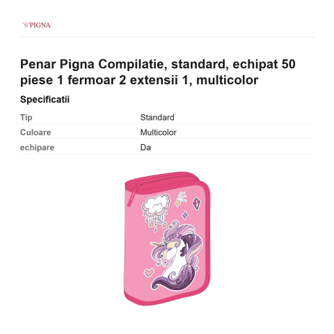 Penar Pigna Compilatie, echipat 50 piese 1 fermoar 2 extensii 1, multicolor [2]
