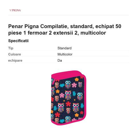 Penar Pigna Compilatie, echipat 50 piese 1 fermoar 2 extensii 2, multicolor [2]