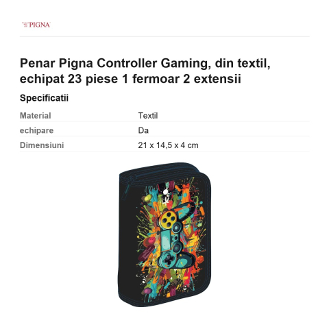 Penar Pigna Controller Gaming, din textil, echipat 23 piese 1 fermoar 2 extensii [2]