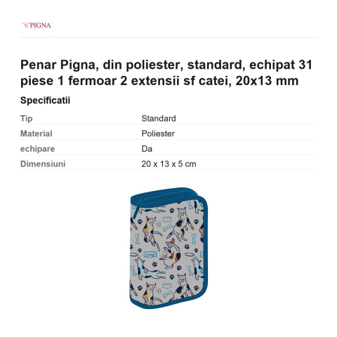 Penar Pigna, din poliester, echipat 31 piese 1 fermoar 2 extensii sf catei, 20x13 mm [2]