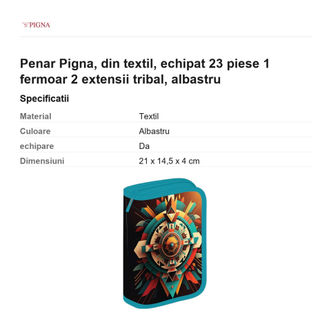 Penar Pigna, din textil, echipat 23 piese 1 fermoar 2 extensii tribal, albastru [2]