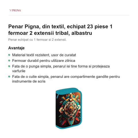 Penar Pigna, din textil, echipat 23 piese 1 fermoar 2 extensii tribal, albastru [1]
