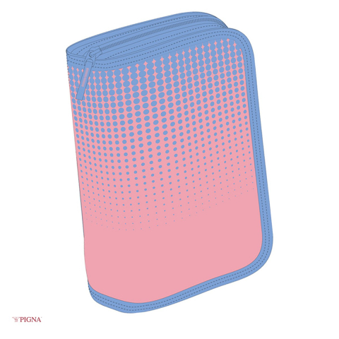 Penare scolare - Penar Pigna Dots, echipat 31 piese 1 fermoar 2 extensii, roz
