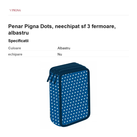 Penar Pigna Dots, neechipat sf 3 fermoare, albastru [2]