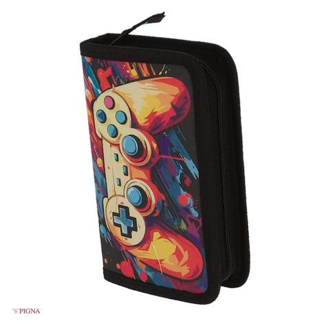 Penare scolare - Penar Pigna, echipat 23 piese 1 fermoar 2 extensii play, negru