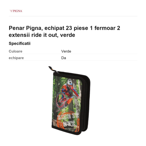 Penar Pigna, echipat 23 piese 1 fermoar 2 extensii ride it out, verde [2]