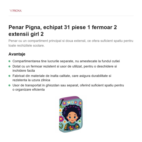 Penar Pigna, echipat 31 piese 1 fermoar 2 extensii girl 2 [1]