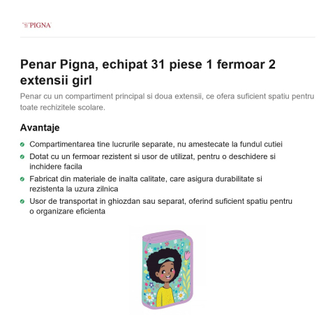 Penar Pigna, echipat 31 piese 1 fermoar 2 extensii girl [1]