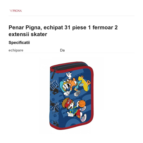 Penar Pigna, echipat 31 piese 1 fermoar 2 extensii skater [2]