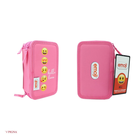 Penar Pigna Emoji, din poliester, neechipat 3 fermoare, roz [3]