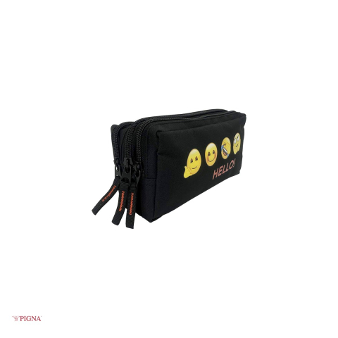 Penar Pigna Emoji, etui, dreptunghiular 3 fermoare, negru [3]
