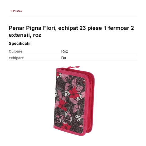 Penar Pigna Flori, echipat 23 piese 1 fermoar 2 extensii, roz [2]