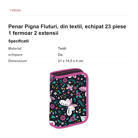 Penar Pigna Fluturi, din textil, echipat 23 piese 1 fermoar 2 extensii [2]