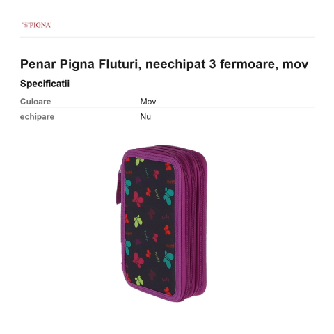 Penar Pigna Fluturi, neechipat 3 fermoare, mov [2]