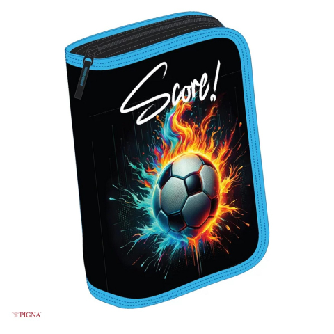 Penare scolare - Penar Pigna Football Score, din textil, echipat 23 piese 1 fermoar 2 extensii