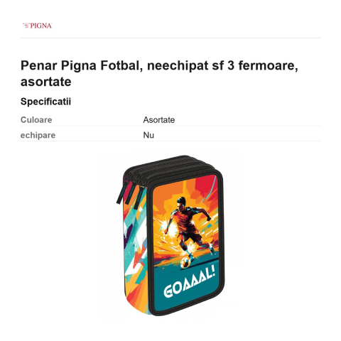 Penar Pigna Fotbal, neechipat sf 3 fermoare, asortate [2]