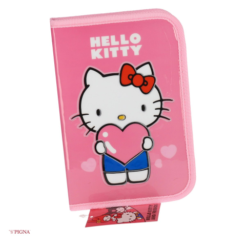 Organizare si arhivare - Penar Pigna Hello Kitty, din textil, neechipat 1 fermoar 2 extensii, roz