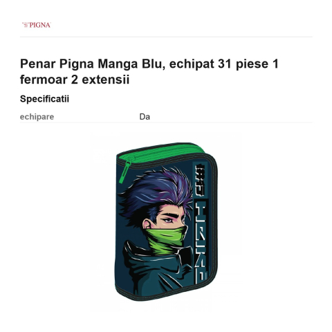 Penar Pigna Manga Blu, echipat 31 piese 1 fermoar 2 extensii [2]