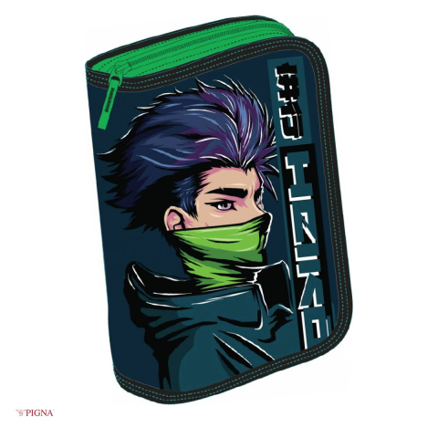 Penare scolare - Penar Pigna Manga Blu, echipat 31 piese 1 fermoar 2 extensii