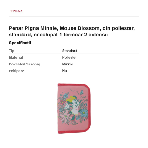 Penar Pigna Minnie, din poliester, neechipat 1 fermoar 2 extensii mouse blossom [2]