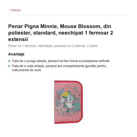 Penar Pigna Minnie, din poliester, neechipat 1 fermoar 2 extensii mouse blossom [1]