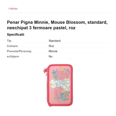 Penar Pigna Minnie, neechipat 3 fermoare mouse blossom pastel, roz [2]