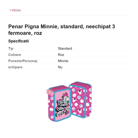 Penar Pigna Minnie, neechipat 3 fermoare, roz [2]