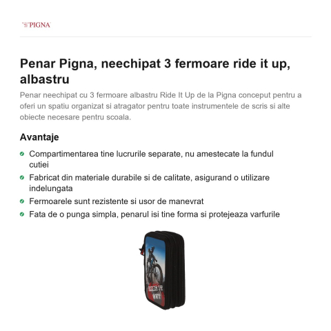 Penar Pigna, neechipat 3 fermoare ride it up, albastru [1]