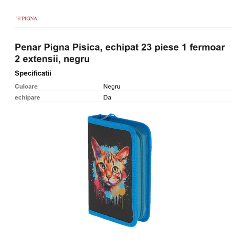 Penar Pigna Pisica, echipat 23 piese 1 fermoar 2 extensii, negru [2]