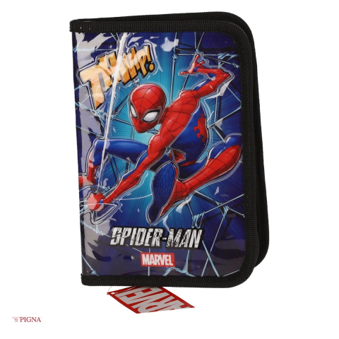 Organizare si arhivare - Penar Pigna Spider-Man, din textil, neechipat 1 fermoar 2 extensii, albastru