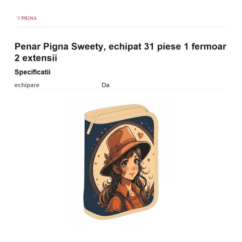 Penar Pigna Sweety, echipat 31 piese 1 fermoar 2 extensii [2]