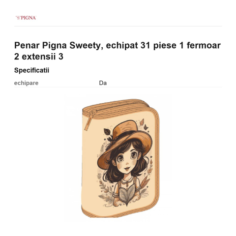 Penar Pigna Sweety, echipat 31 piese 1 fermoar 2 extensii 3 [2]
