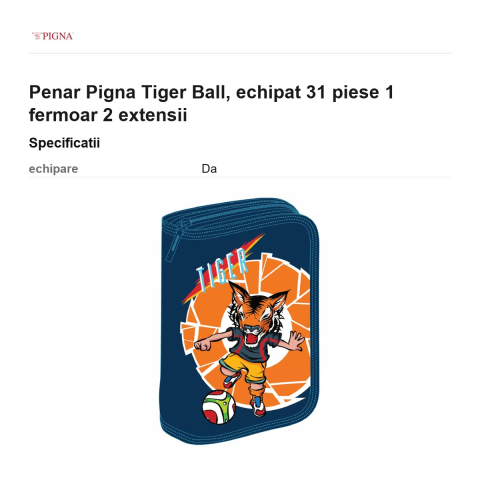 Penar Pigna Tiger Ball, echipat 31 piese 1 fermoar 2 extensii [2]