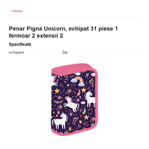 Penar Pigna Unicorn, echipat 31 piese 1 fermoar 2 extensii 2 [2]