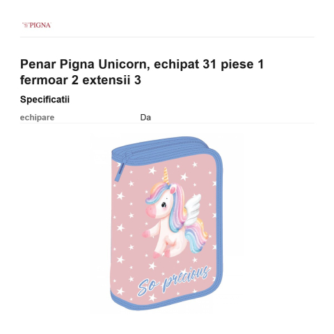 Penar Pigna Unicorn, echipat 31 piese 1 fermoar 2 extensii 3 [2]