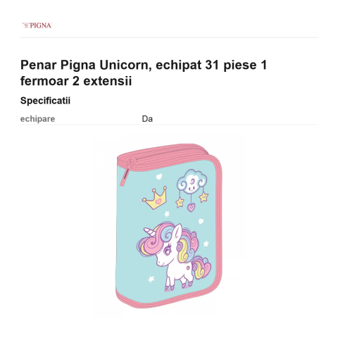 Penar Pigna Unicorn, echipat 31 piese 1 fermoar 2 extensii [2]