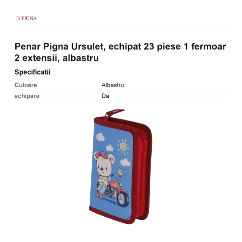Penar Pigna Ursulet, echipat 23 piese 1 fermoar 2 extensii, albastru [2]