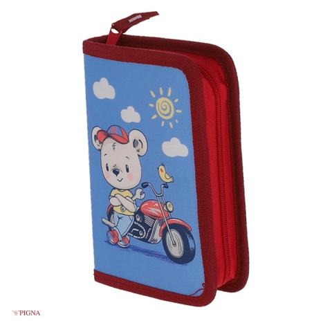 Penare scolare - Penar Pigna Ursulet, echipat 23 piese 1 fermoar 2 extensii, albastru