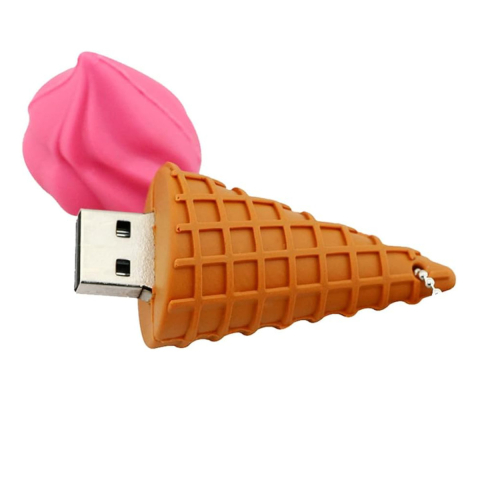 Memorie 8 Gb - Pendrive USB 8GB cu Aplicator pentru Chei, Design distractiv Inghetata, Portabil si Practic pentru Date, Cadou