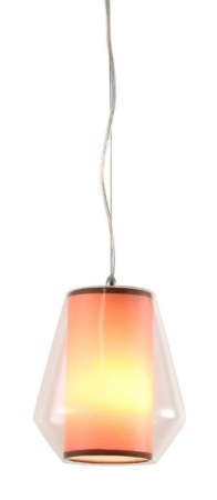 Iluminare interior - Pendul PLATINET - SELENE , E27 , 1x40W , Sticla/Textil , 19 x 21cm