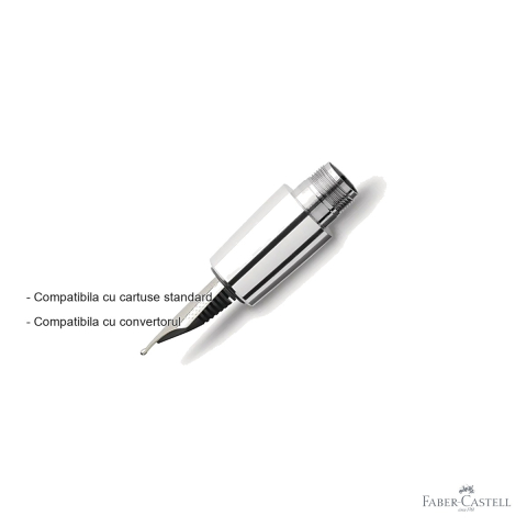 Penita stilou Faber-Castell E-Motion, otel inoxidabil, scriere extrafina, pentru colectia E-Motion [1]