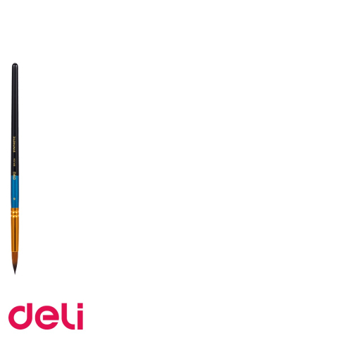 Pensula cu varf rotund Deli No. 6, corp din lemn, varf nailon moale, pentru pictura [2]