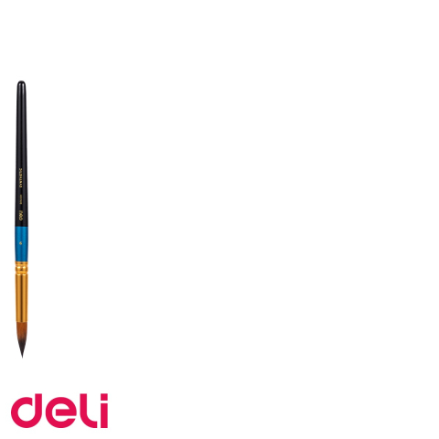 Pensula cu varf rotund Deli No. 9, corp din lemn, par nailon moale, pentru pictura [2]