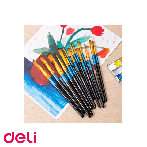 Pensula cu varf tesit Deli No. 7, par nailon moale, pentru pictura si desen artistic [3]