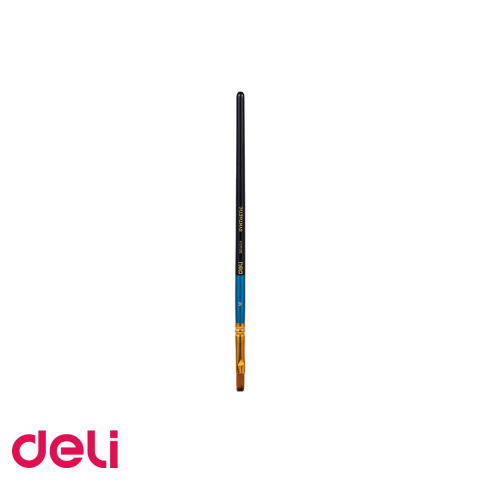 Acuarele, pensule si blocuri de desen - Pensula Deli nr. 6 varf tesit, par nailon moale, pentru pictura si desen